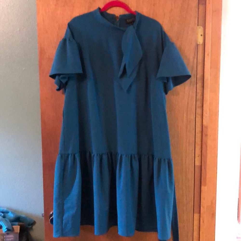 Eloquii drop waist dress with cute bow detail